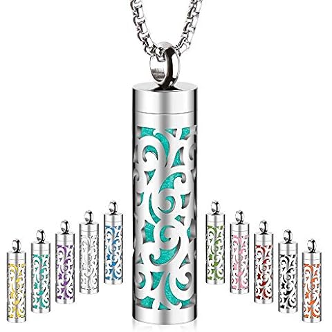 Maromalife Essential Oil Necklace for Women, Aromatherapy Pendant Necklace 316L Stainless Steel Diffuser Necklace, Essential Oil Jewelry Gift for Men Women, Christmas, Birthday Cover
