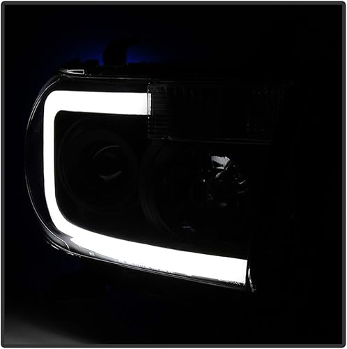 Miniatura 7 de ACANII - Para Toyota Tundra 2007-2013, color negro, tubo LED ahumado, estilo actualizado, faros delanteros delanteros con proyector par