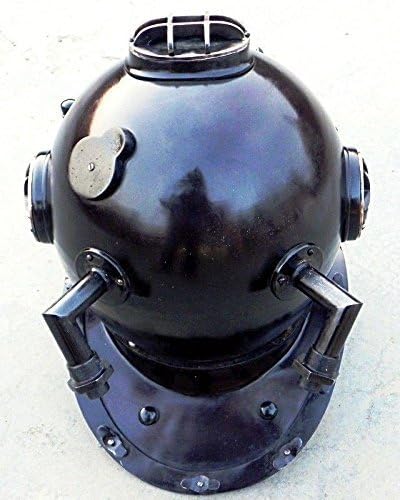 THOR INSTRUMENTS 18" Black Military Antique Mark V Divers Helmet - US Navy Deep Water Diving Helmet - Rustic Vintage Home Decor Gifts
