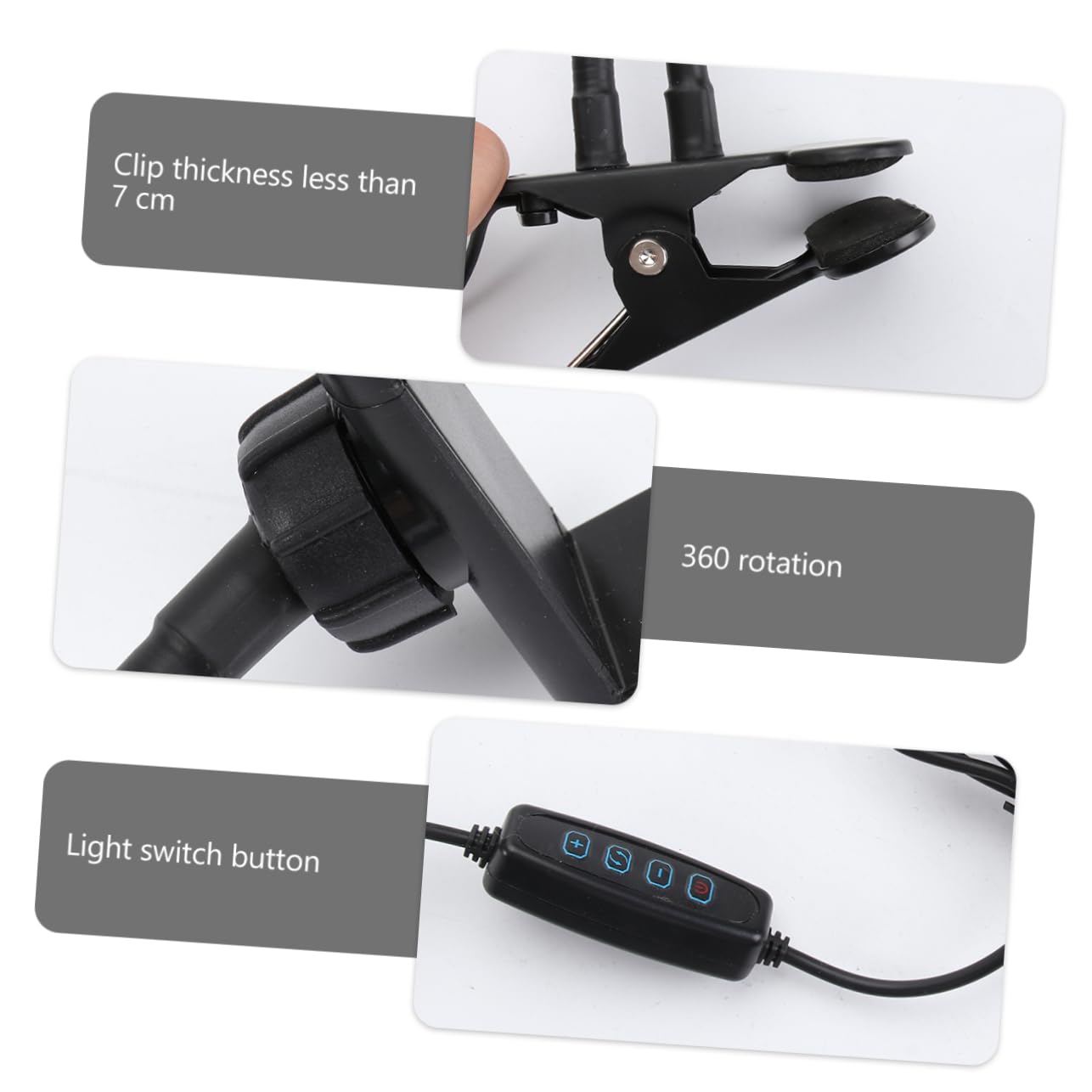 HOODANCOS Beauty Led Light Phone Selfie Monitor Screen Tripod Light Bracket for Clip