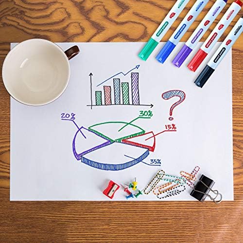 5 Big Whiteboard Pens by SmartPanda  Bullet Tip Whiteboard Markers  Dry Erase Markers, Perfect for Home, School or Office - 5 Set Assorted Colours