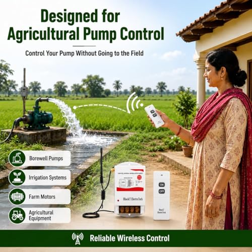 Image of Blackt Electrotech 230 Volt 30Amps Long Range Up to 5KM Remote Control Switch for Water Pump, Motor & Industrial EquipmentRF | Heavy Duty Remote ON /OFF Controller
