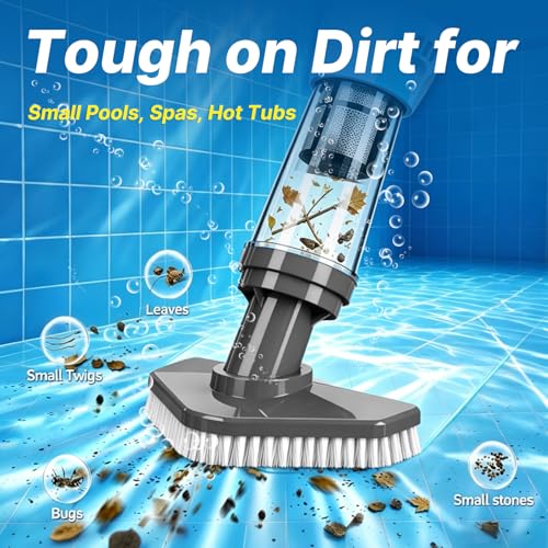 Image of 4 in 1 Cordless Rechargeable Small Pool Vacuum spa hot tub (Gray White)