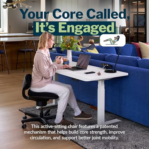 Image of Vari CoreChair - Ergonomic Armless Office Chair for Active Sitting, Core Support & Posture - Adjustable Seat Height & Depth - Compact Task Chair for Home Office Desk - 250 lb Capacity (Black)