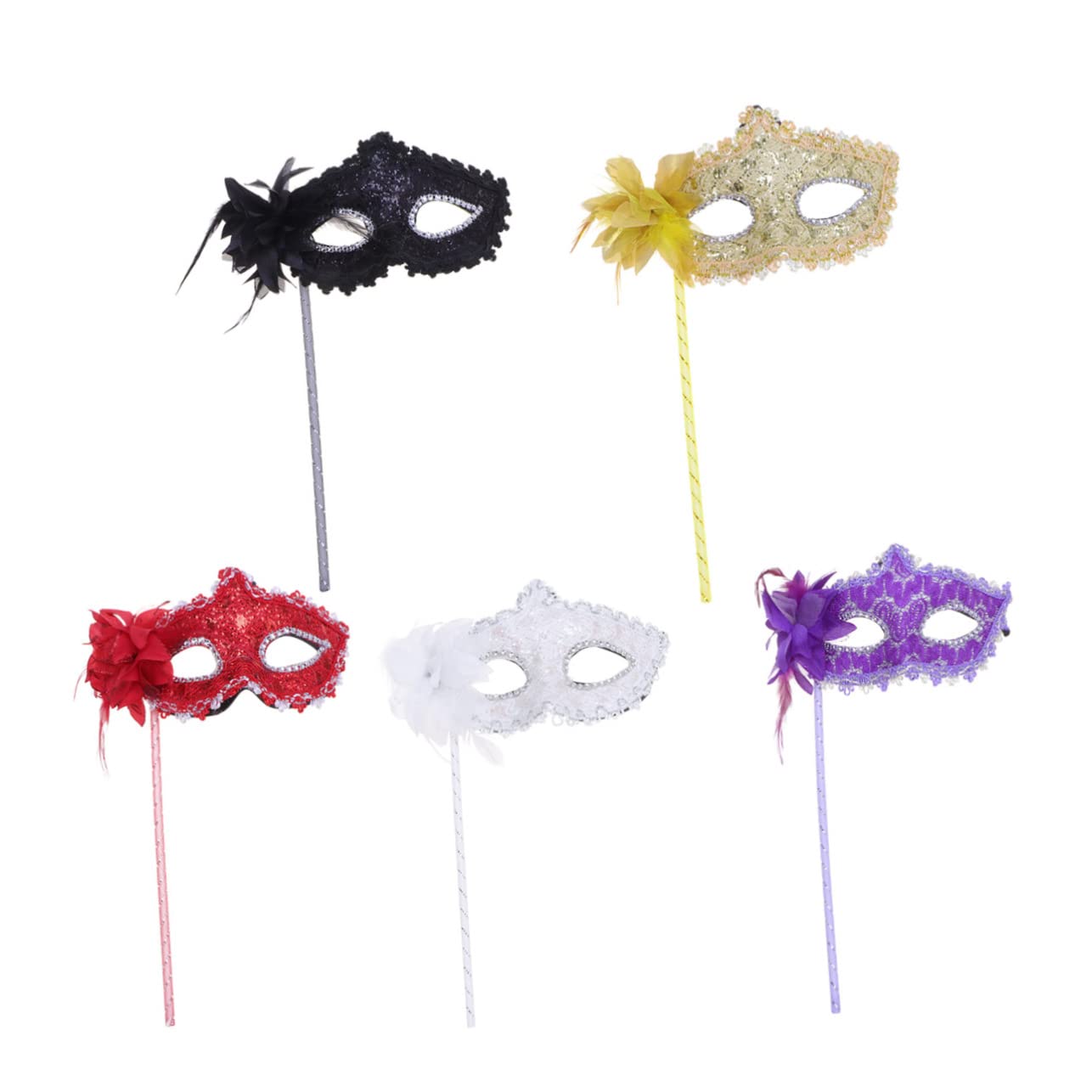 BESPORTBLE 3 pièces Masque Mascarade Noir Dentelle à Main pour Halloween Femme et Fille et Élégant pour Carnaval Bal Costumé et Photographies Festives