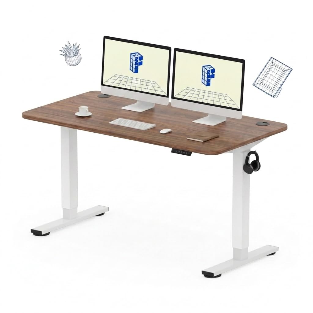 FLEXISPOT SuperGo™ SE1 EN1 Best Standing Desk | Anti-Collision Detection | 5Y Warranty | 80 KG | Ergonomic Electric Height Adjustable Sit Stand Table (White-Walnut, 160x75CM)-picture-22