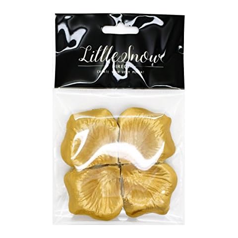 Little Snow Direct 100 Pcs Beautiful Silk Rose Petals for Wedding Party Decorations Flower Favors (Metallic Gold) Cover