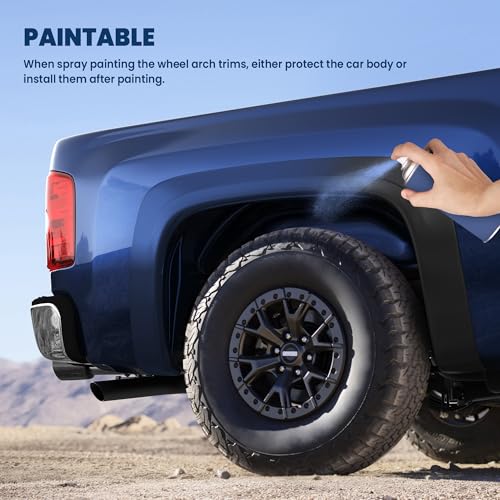 KUIPERAUTO Black OE Fender Flares Compatible with 2014-2019 Chevrolet Silverado 1500 2500 3500HD 97.6" 78" Fleetside Bed Long Factory Wheel Flare Paintable (Set of 4) by KUIPERAUTO - Image 6
