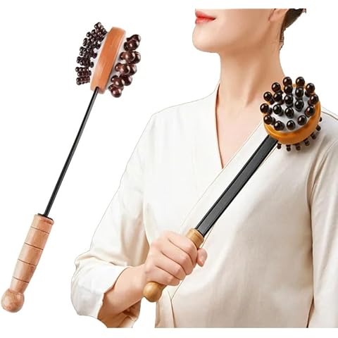 AGGICE Double Side Massage Hammer, Meridians Back Knock Lymphatic Massage Hammer Neck Waist Back Leg Relaxing Massage Hammer Handheld Massage Hammer Stick (Black) Cover