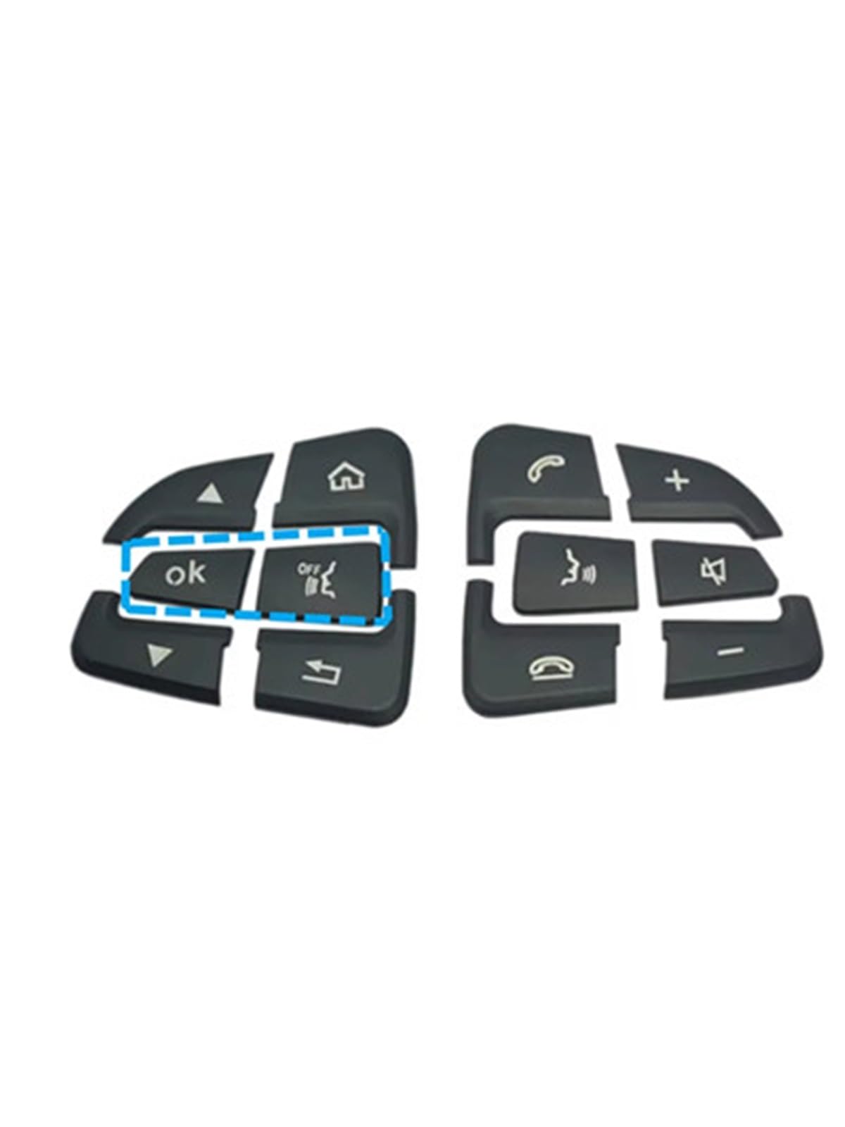 Decorative Stickers Compatible with Benz GLA CLA GLE GLC GLS CLS W205 W253 C200L Car Steering Wheel Control Menu Switch Button Cover Sticker(OK Style)
