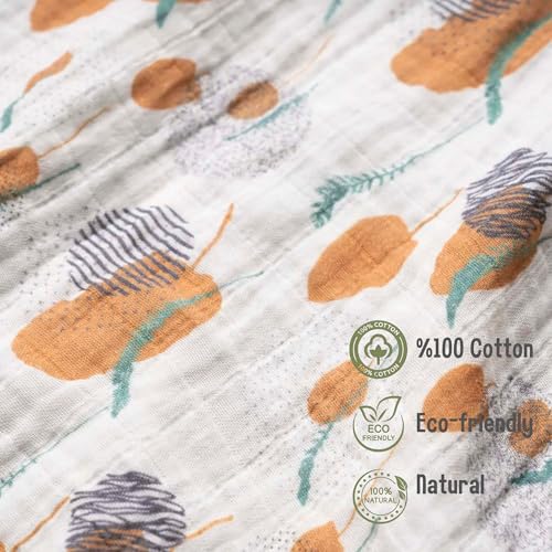 Image of 100% Cotton Muslin Baby Bath Poncho - Soft & Absorbent Hooded Towel for Infants & Toddlers, Lightweight and Breathable, Baby Shower (Bohemian)