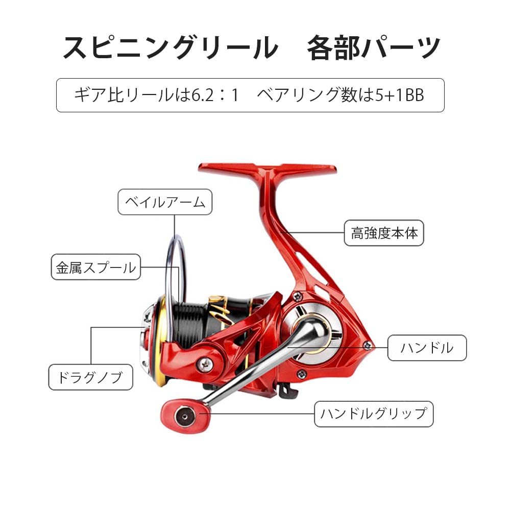 Amazon | HONSAN スピニングリール 2500/3000番 リール 釣り具 軽量