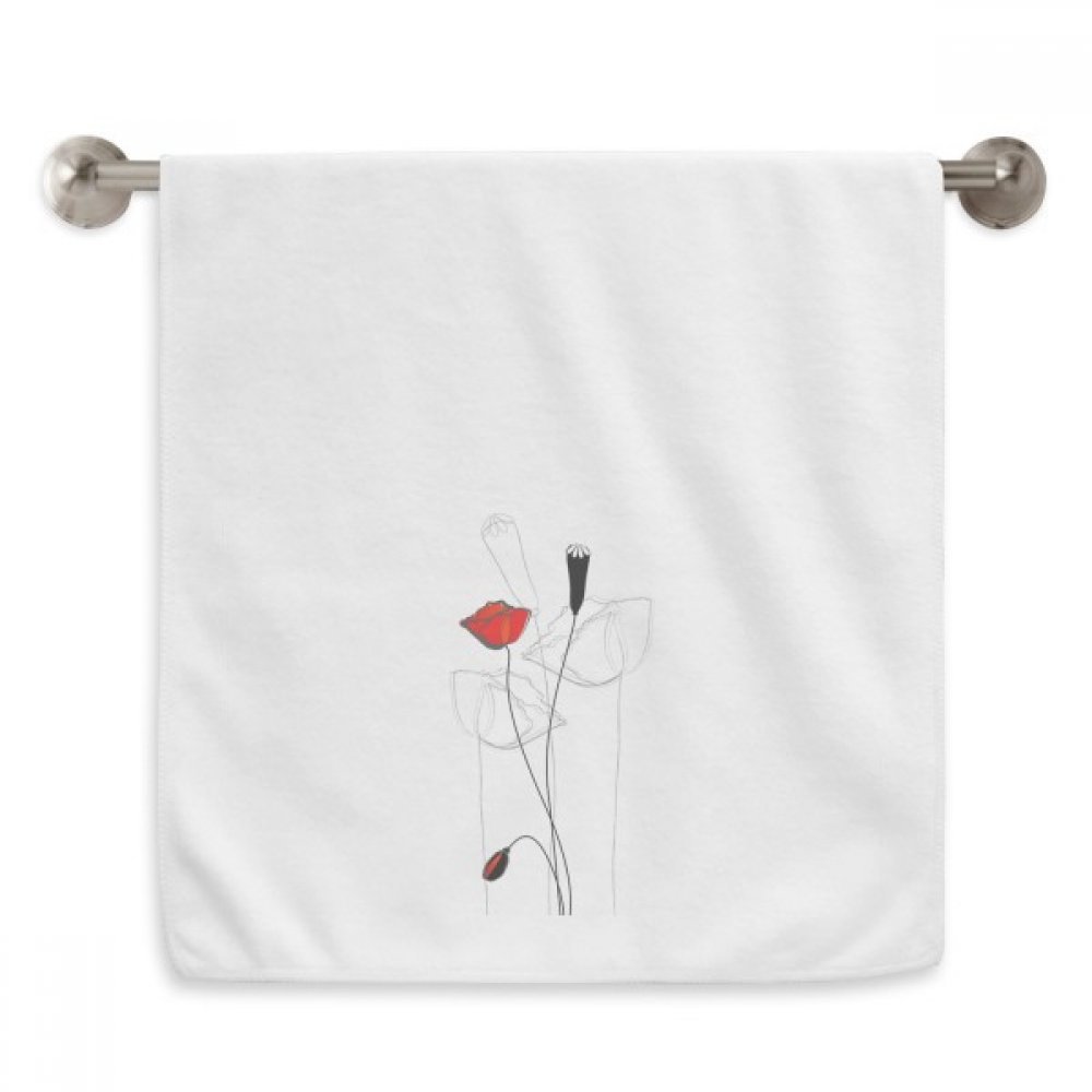 Serviette de toilette Motif bourgeons de fleurs rouges DIYthinker 13x29 cm