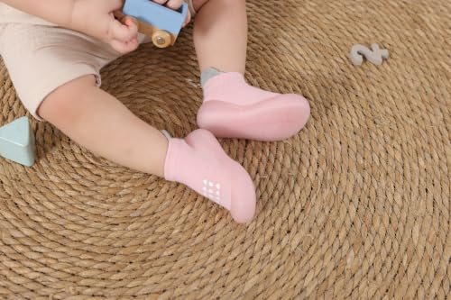 Image of Hstyle Baby Sock Shoes Toddler Boys Walking Shoes Infant Slippers Sneakers | Non-Slip,Soft Rubber Sole,Lightweight,1st Birthday Gifts for Baby Boys Girls