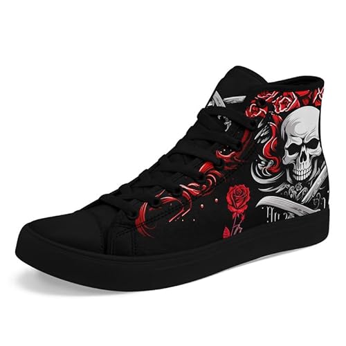 coolcustomize High Tops Segeltuchschuhe für Herren und Damen, klassisch, Schnürschuh, Gothic, Mode, Sneaker, Straße, lässig, Canvas-Sneaker, Farbe 1, 10 Women/8 Men
