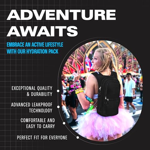 Image of Sojourner Hydration Pack, Hydration Backpack - Water Backpack with 2l Hydration Bladder, Festival Essential - Rave Hydration Pack Hydropack Hydro for Hiking, Running, Biking, Festival Gear