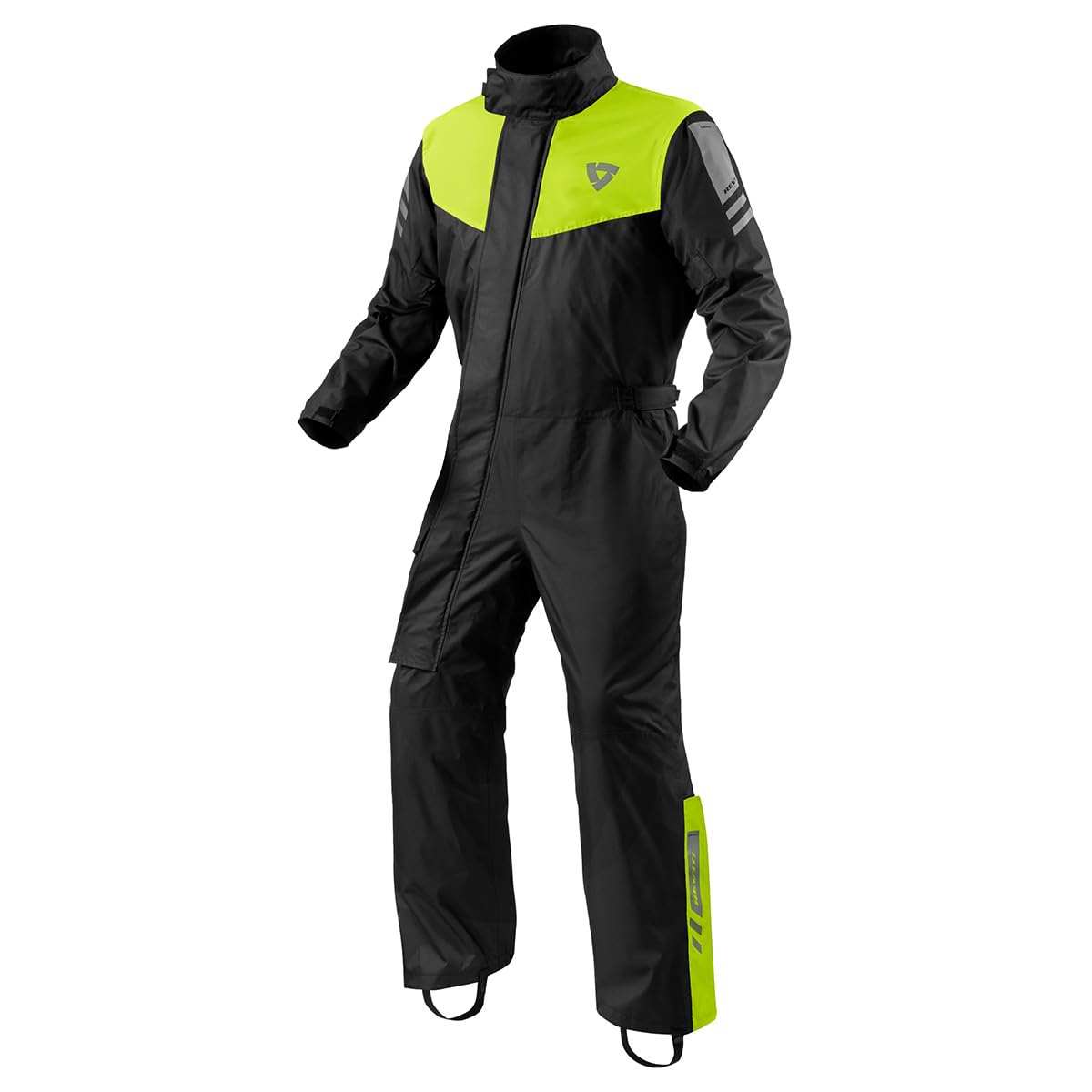 REV'IT! Pacific 4 H2O Motorcycle Rain Suit (Black/Neon Yellow - Medium)