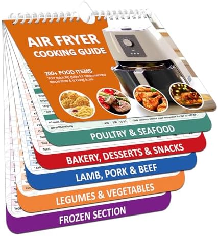 3 Set Air Fryer Cheat Sheet Magnets Cooking Guide Booklet, Cooking