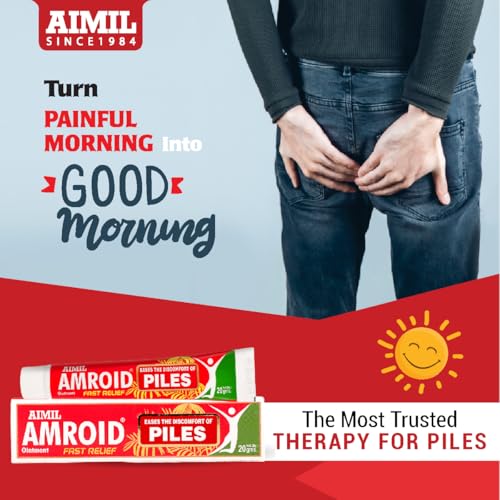 Image of AIMIL Amroid Ayurvedic Ointment - 20g (Pack of 2) | Natural Soothing Cream for Anal Comfort and Discomfort Relief | Fast-Acting Herbal Formula with Nagkesar & Nirgundi to Cool Swelling and Itching (Pack of 6)