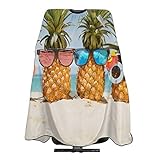 Funny Tropical Summer Beach Pineapples Home Hair Cutting Barber Cape Hair Salon and Dyeing Styling Cloth for Women/Men