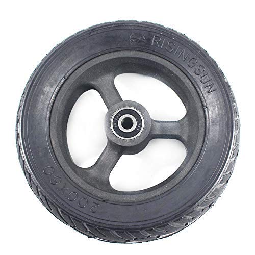 Ruote per Scooter elettriche 200x60 Gomme Solide per Scooter Gomme antideflagranti Non gonfiabili da 8 Pollici e mozzo/cerchione 200 * 60