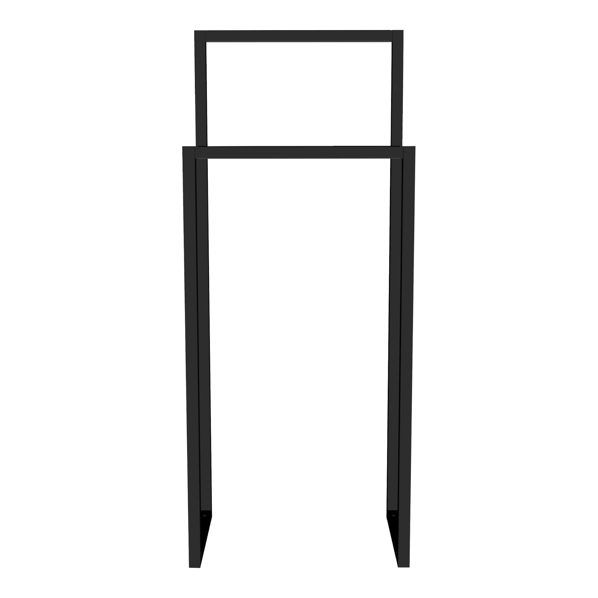 [en.casa] Wieszak na ubrania Holtålen z 2 drążkami do ubrań, wieszak na garderobę, czarny, stojak na ubrania z metalu, stojak na kurtki, 90 x 40 x 25 cm, wieszak do przedpokoju
