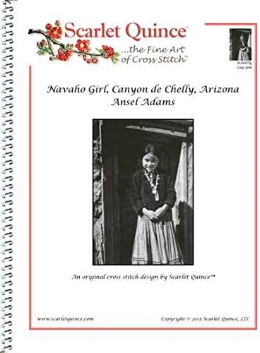 Scarlet Quince ada007Navaho Chica, Canyon de Chelly, Arizona por Ansel Adams de punto de cruz, diseño de gráfico