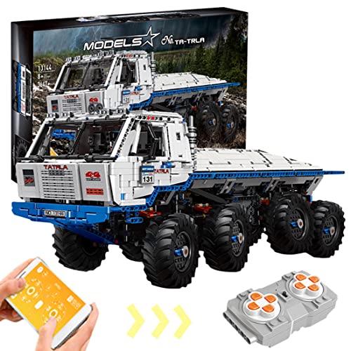 LIND Technik Ferngesteuert LKW Tatra T813 8x8 PROFA, 3647 Klemmbausteine 1:8 2.4G/APP Technik LKW mit 9 Motoren und…