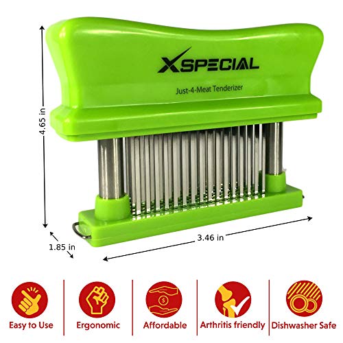 Image of Toughest Meat Tenderizer Tool, 48 Needle Meat Tenderizer Blades Transforms Hard & Cheap Cuts into Expensive - Buttery Goodness Without Meat Mallet Crushing