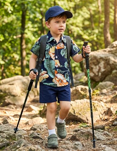 Image of JunNeng Toddler Baby Boy Shorts Sets Hawaiian Outfits,Summmer Hawaiian Shirt+ Elastic Shorts Vacation Clothes
