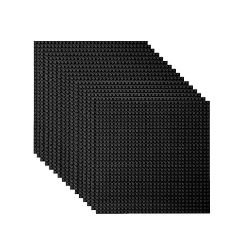 Image of LVHERO Classic Baseplates Building Plates for Building Bricks 100% Compatible with All Major Brands-Baseplate, 10 inch x 10 inch, Pack of 16 (Black)