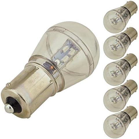 BA15s Single Contact Bayonet Base S8 0.7W LED Bulb with 16xSMD3014 12V AC/DC (6-Pack), Warm White, 1429WWx6