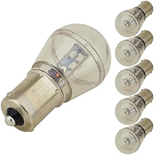 LEDwholesalers BA15s Single Contact Bayonet Base Water-Resistant 0.7W LED Bulb 12V AC/DC (6-Pack), Warm White, 1429WWx6
