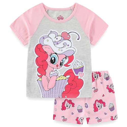 Image of My Little Pony Pinkie Pie Girls Short Sleeve T-Shirt and French Terry Shorts Set for Big Kids