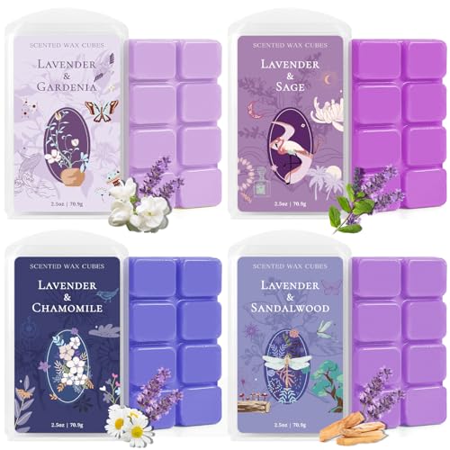 SCENTORINI Cubes de Cire Parfumée, Fondants Parfumées Arôme Série Lavande, Parfums d'Ambiance, Cire de Soja avec Huile Essentielle Parfum Maison, Cubes de Cire Longue Durée pour Maison SCENTORINI Cubes de Cire Parfumée, Fondants Parfumées Arôme Série Lavande, Parfums d'Ambiance, Cire de Soja avec Huile Essentielle Parfum Maison, Cubes de Cire Longue Durée pour Maison