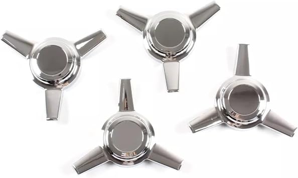4PCS 3-Bar Spinner Hubcaps Zinc Alloy Wheel Hub Center Caps Knock-Off Style Lowrider Hubcaps Covers Straight Stud Mount
