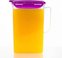 Vista 24 de LOCK & LOCK – Jarra de agua para puerta del refrigerador, con asa, sin BPA (bisfenol A), jarra de plástico con tapa abatible, perfecta para hacer