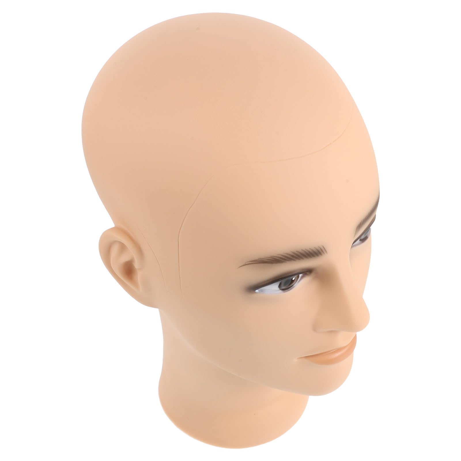 Cabeza de maniquí para peluquería masculina con acabado realista y base ajustable
