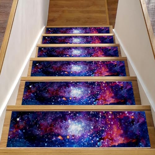 Alfombras para escaleras de madera Starry Sky de 8x30 pulgadas 2