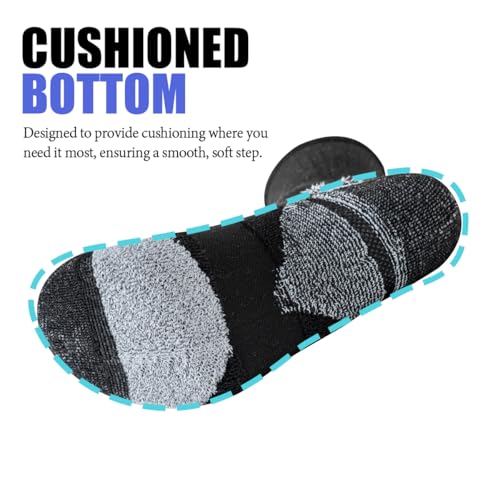 JOYNÉE 6 Pairs Mens Lightweight Crew Socks Cushioned Breathable Long Socks Work Athletic Running Thin Socks for Men3