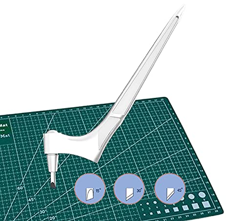 langjiao Couteau pour Loisirs Créatifs,Massicots à Lame Rotative, Outil de découpe pour papier, Scalpel de Découpe, avec 3pcs Lames Rotative à 360 (b) Cover