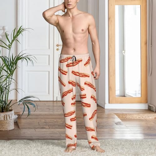 Bacon Print No.909 Mens Pj Pants,Soft Men Lounge Pants,Mens Pajama Pants Bottoms,Sleep Pants For Men2