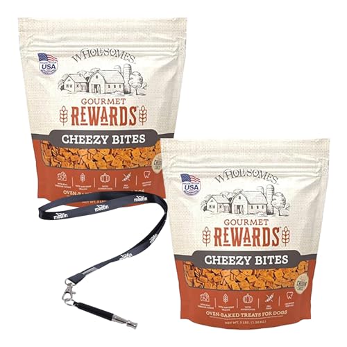 Wholesome Dog Treats Cheddar Cheese Cheezy Bites, 3lb – Crunchy Dog Treats Biscuits SS Pet Training Whistle, Real Cheese Flavor, Puppy Dog Treats, Resealable Pack (Pack of 2) Wholesome Dog Treats Cheddar Cheese Cheezy Bites, 3lb – Crunchy Dog Treats Biscuits SS Pet Training Whistle, Real Cheese Flavor, Puppy Dog Treats, Resealable Pack (Pack of 2)