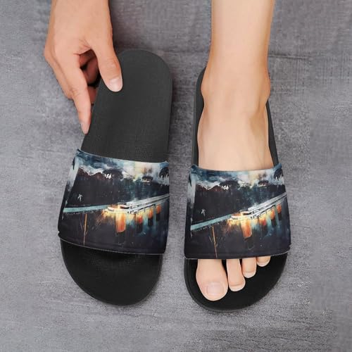 The Sinking of The Titanic Ship Men's Bathroom Slippers Shower Indoor Home Beach Outdoor Shoes for Women 6