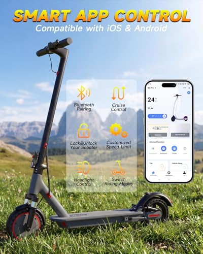 Image of VOLPAM Electric Scooter with Dual Suspensions, 19 /22MPH, 350W /500W /800WMotor, 60 /40 /31 /23Miles Long Range, Dual Braking, Max Load 264 lbs