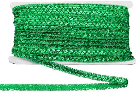 10 Yards Sequins Lace Mesh Trim - 2.5 Inch Wide Red Gold Glitter Edge