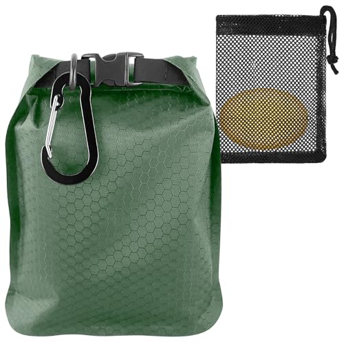 Uliya Reiseseifentasche Travel Mobiler Seifenbehälter für Seifenwürfeln Auslaufsicher Schnell Trocknende Seifentasche mit Seifenschaumbeutel und Haken Ideal für Reisen, Camping, Außenbereich (Grüner)
