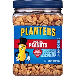 PLANTERS Cocktail Peanuts, 35 oz. Resealable Jar – Heart Healthy Peanuts – A Good Source of Essential Nutrients – Made…