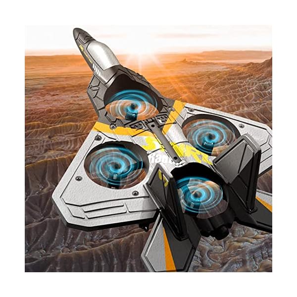 SAIAQ Jet Fighter Stunt RC-Flugzeug, ferngesteuertes Flugzeug mit 360 ° Stunt-Spin-Fernbedienung und Licht, Ready einfach zu fliegen for Anfänger (Color : V17-grey) – Bild 5