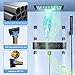Doozoler Black Thermostatic Shower System, Ceiling Shower Jets System In Wall, 16